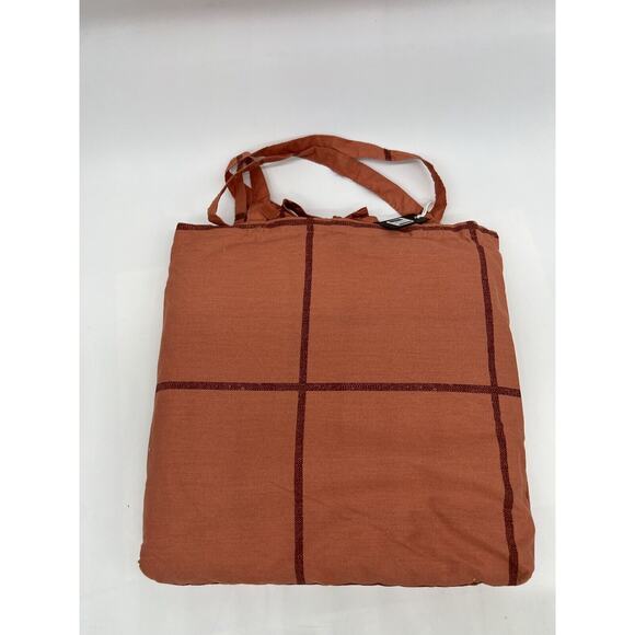 Urban Outfitters Distressed Checkered Duvet Set Twin XL Rust Orange - Picture 4 of 4